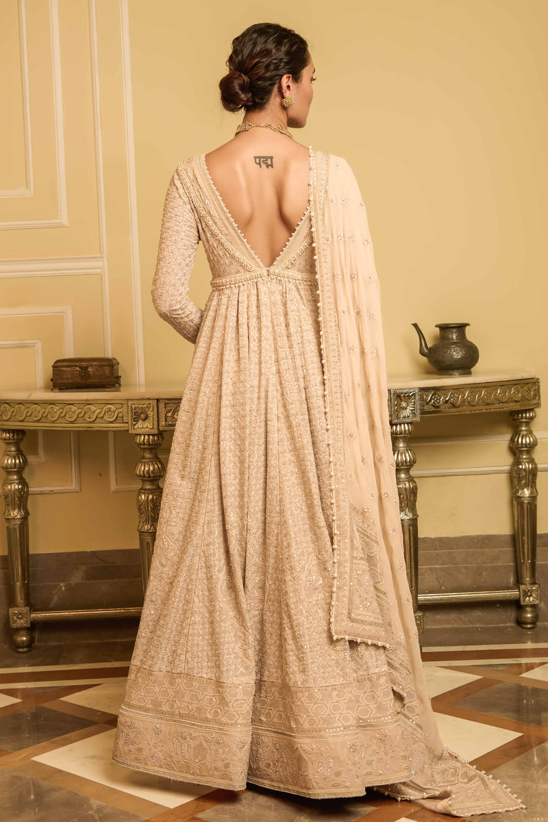 Lauren Gottlieb in Backless Anarkali Gown | Zeenat