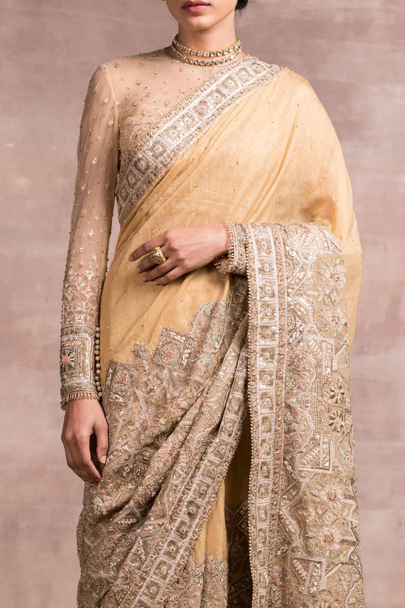 Embroidered tissue and brocade saree
