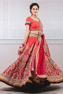 Ombre Lehenga With Hand Embroidery