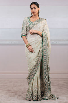 Ombre Saree With Scallop Borders