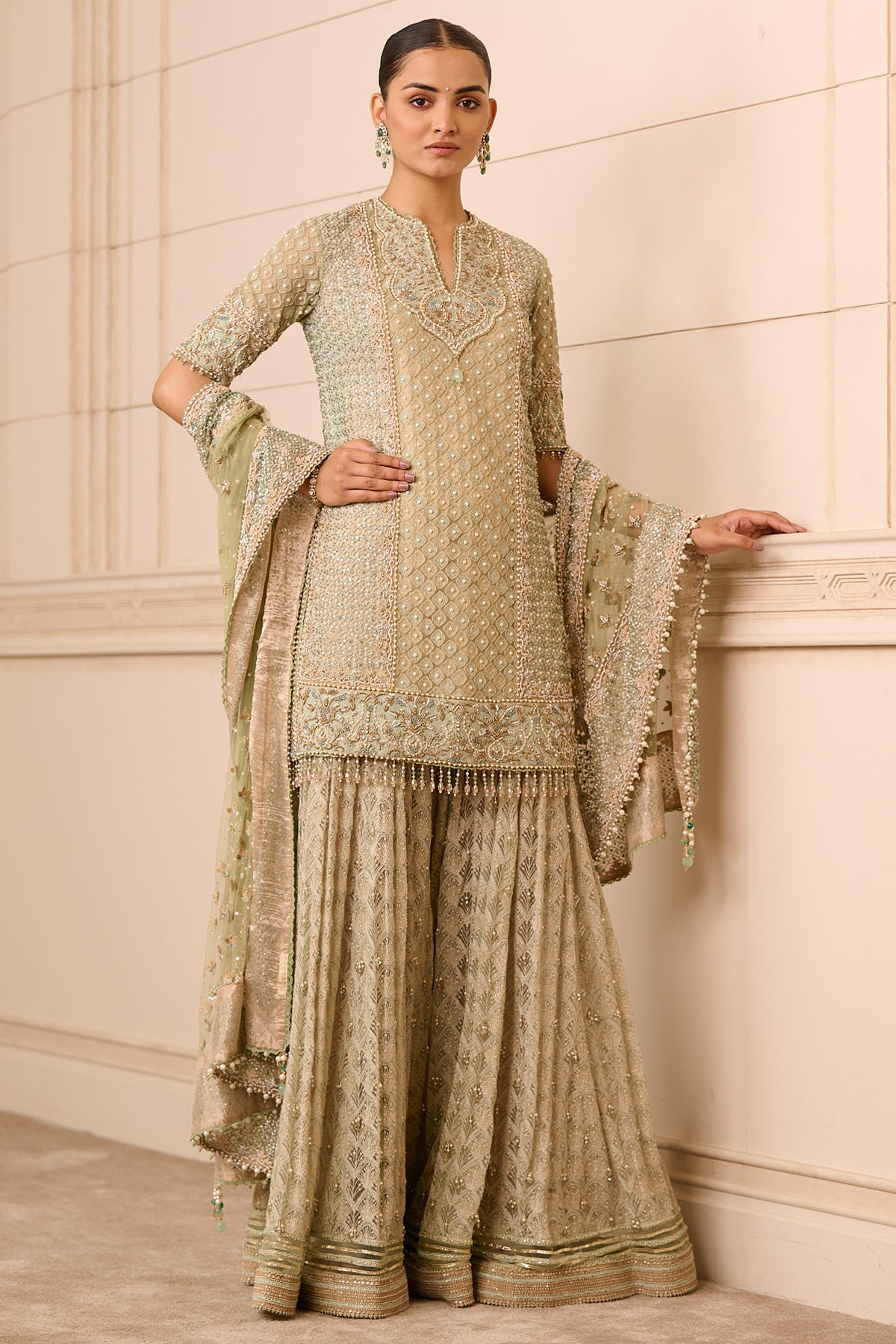 Kurta, Sharara, And Dupatta