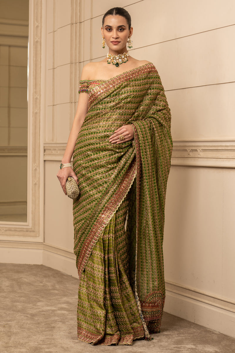 Printed Saree With Stylized Blouse