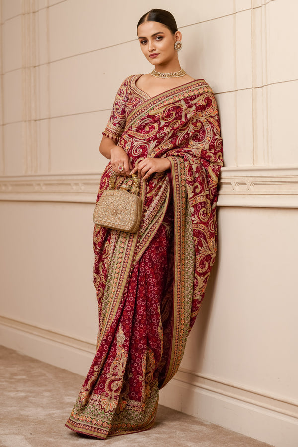 Saree with embroidered blouse