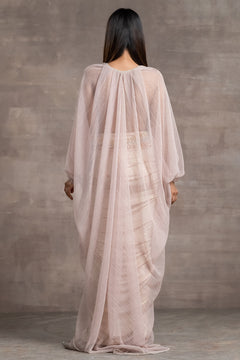 Crinkled tulle cape