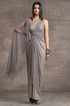 Asymmetric draped dress