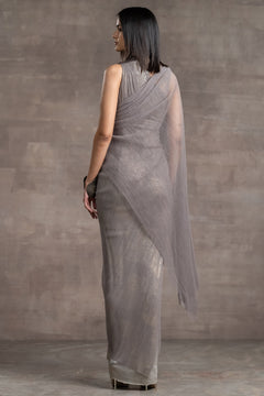 Asymmetric draped dress