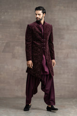 Etched Velvet Sherwani