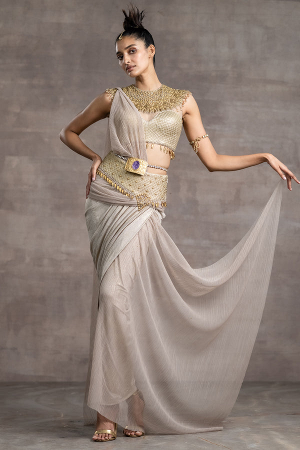 Concept saree with jewelled blouse
