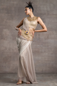 Concept saree with jewelled blouse