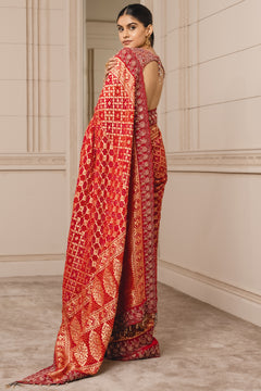 Gharchola saree and embroidered blouse