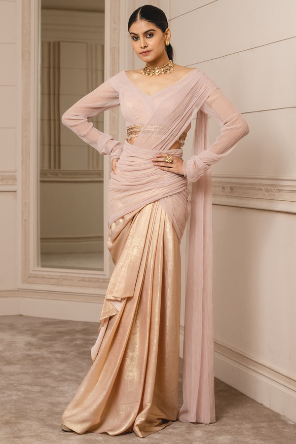Concept saree with fluted blouse