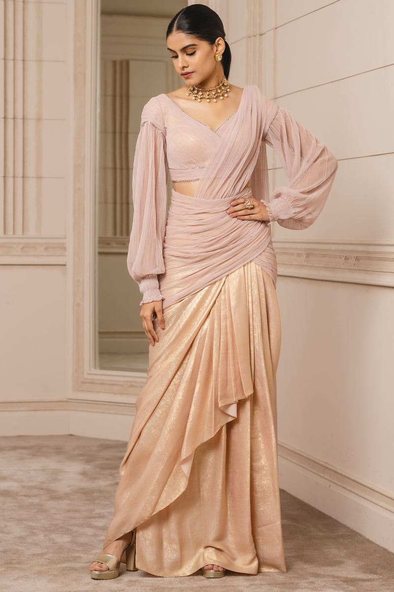 Concept saree with fluted blouse