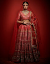 Panelled Lehenga with Zardozi Embroidery