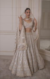 Lehenga, Blouse, Dupatta, and Veil