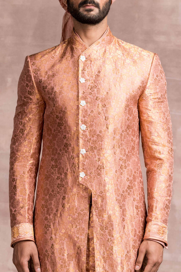 Sherwani In Silk Brocade