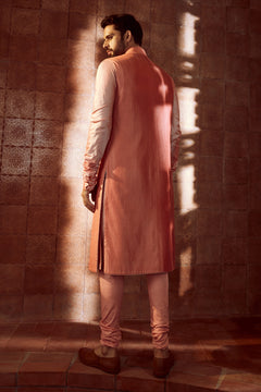 Pink Sleeveless Sherwani