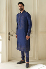 Navy Silk Kurta