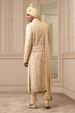Gold Floral Embroidered Sherwani