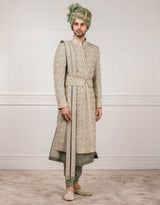 Sherwani In Raw Silk Fabric